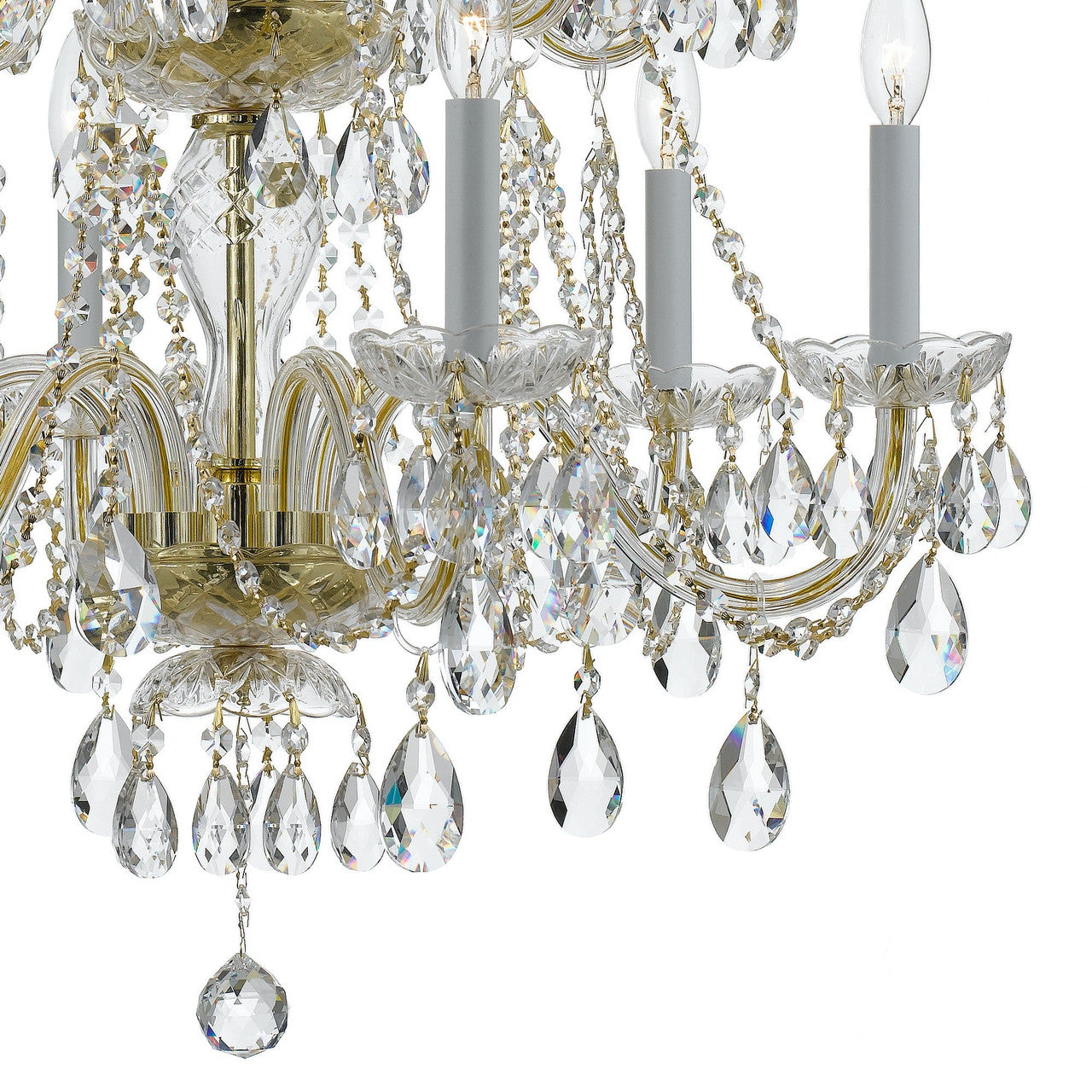 Crystorama Traditional Crystal 12 Light Hand Cut Crystal Polished Brass Chandelier 1137-PB-CL-MWP