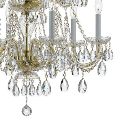 Crystorama Traditional Crystal 12 Light Hand Cut Crystal Polished Brass Chandelier 1137-PB-CL-MWP