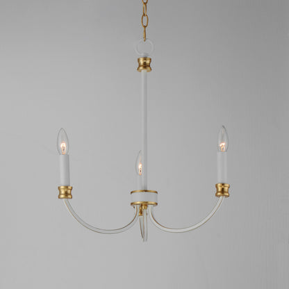 Maxim Charlton 3-Light Chandelier in Weathered White/Gold Leaf 11373WWTGL