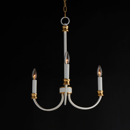 Maxim Charlton 3-Light Chandelier in Weathered White/Gold Leaf 11373WWTGL