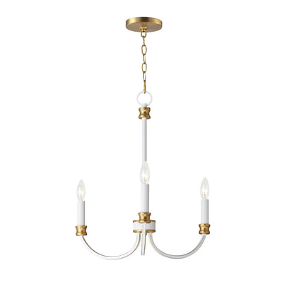 Maxim Charlton 3-Light Chandelier in Weathered White/Gold Leaf 11373WWTGL