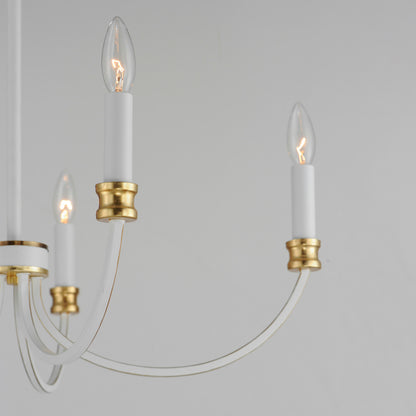 Maxim Charlton 5-Light Chandelier in Weathered White/Gold Leaf 11375WWTGL