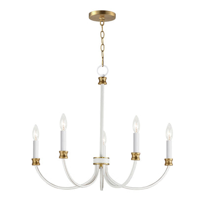 Maxim Charlton 5-Light Chandelier in Weathered White/Gold Leaf 11375WWTGL