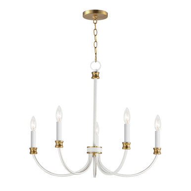 Maxim Charlton 5-Light Chandelier in Weathered White/Gold Leaf 11375WWTGL