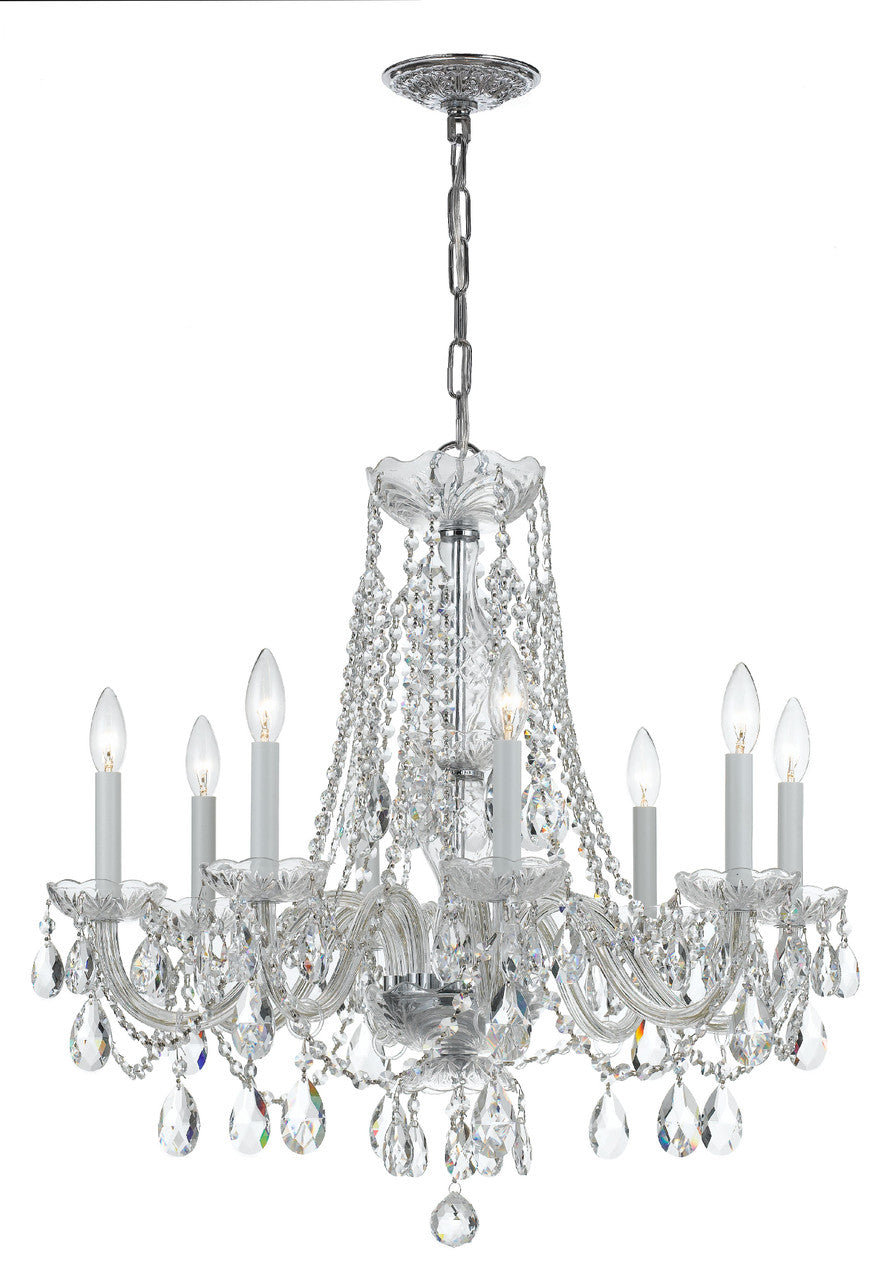 Crystorama Traditional Crystal 8 Light Hand Cut Crystal Polished Chrome Chandelier 1138-CH-CL-MWP