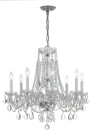 Crystorama Traditional Crystal 8 Light Hand Cut Crystal Polished Chrome Chandelier 1138-CH-CL-MWP