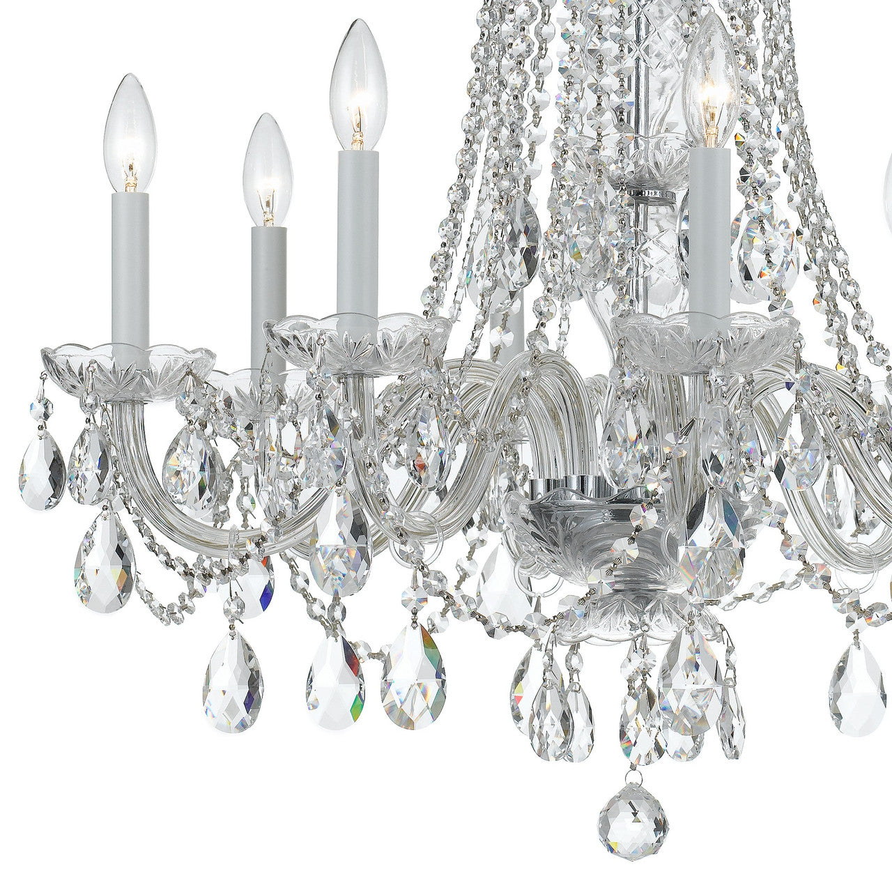 Crystorama Traditional Crystal 8 Light Spectra Crystal Polished Chrome Chandelier 1138-CH-CL-SAQ