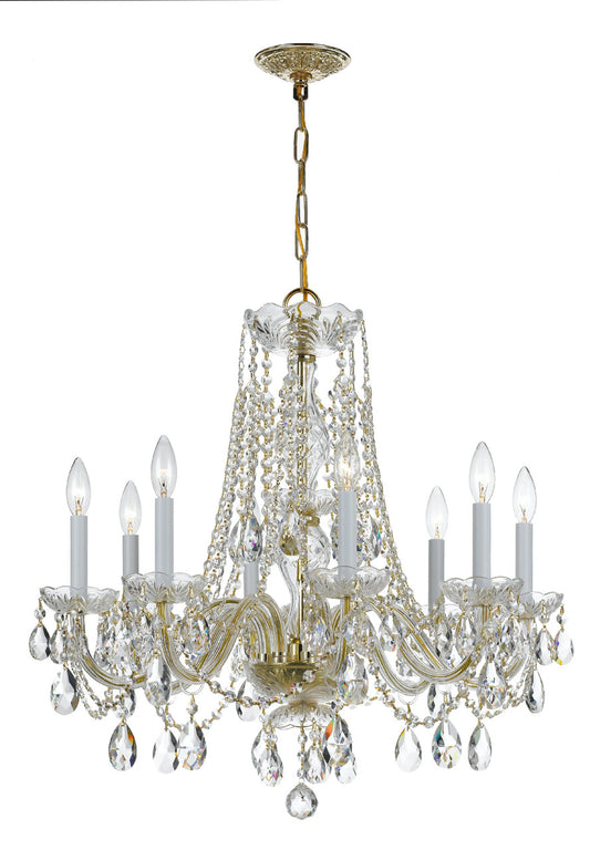 Crystorama Traditional Crystal 8 Light Spectra Crystal Polished Brass Chandelier 1138-PB-CL-SAQ