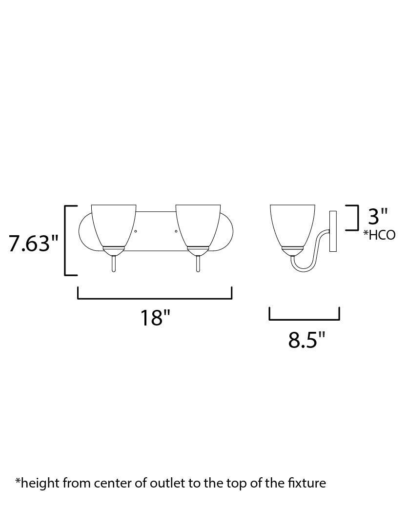 Maxim Axis 2-Light Strip Bath Vanity in Satin Nickel 11382FTSN