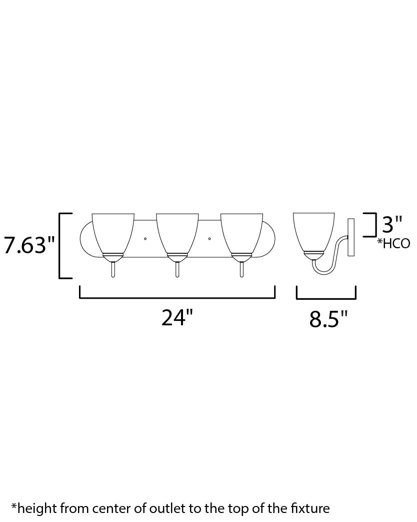 Maxim Axis 3-Light Strip Bath Vanity in Satin Nickel 11383FTSN