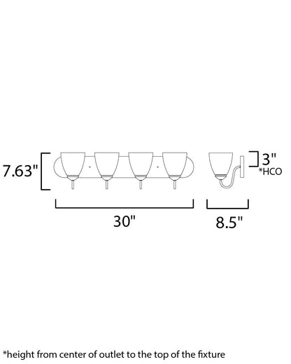 Maxim Axis 4-Light Strip Bath Vanity in Satin Nickel 11384FTSN