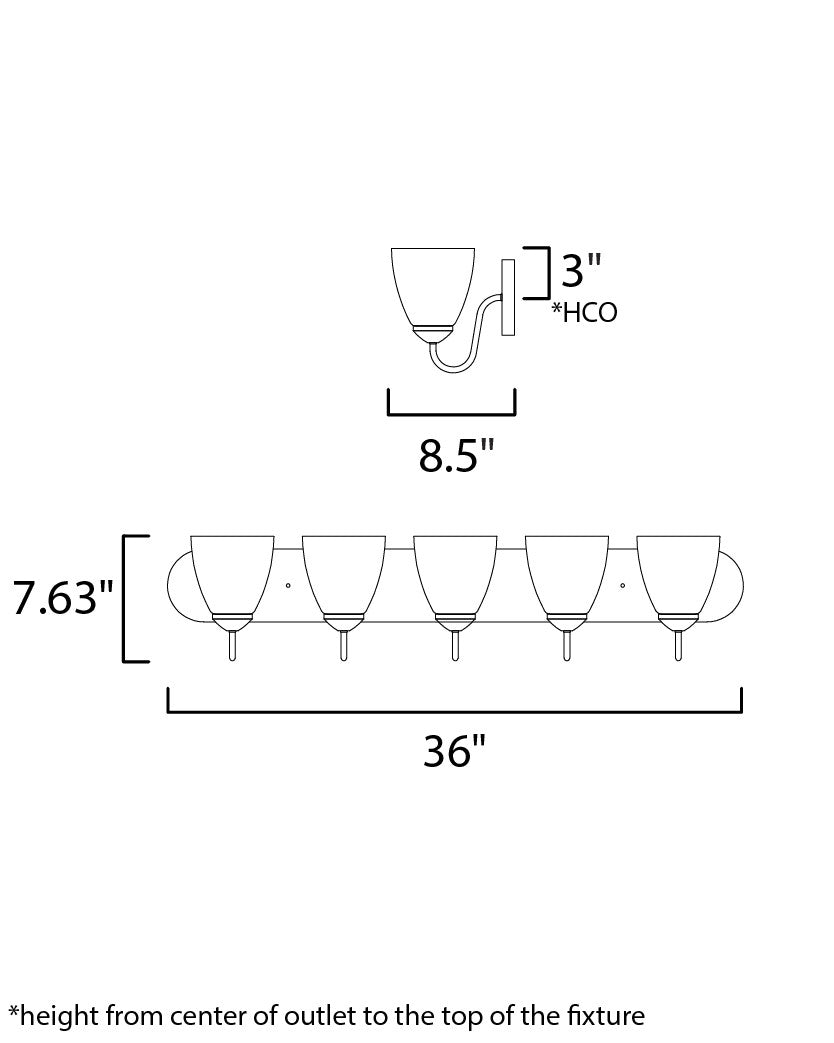 Maxim Axis 5-Light Strip Bath Vanity in Satin Nickel 11385FTSN