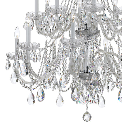 Crystorama Traditional Crystal 16 Light Hand Cut Crystal Polished Chrome Chandelier 1139-CH-CL-MWP