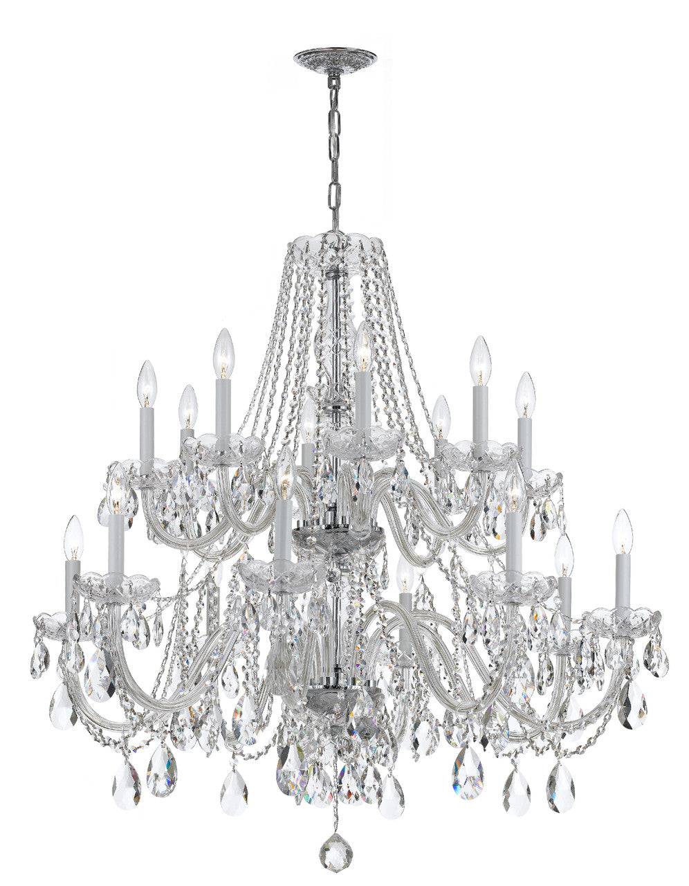 Crystorama Traditional Crystal 16 Light Hand Cut Crystal Polished Chrome Chandelier 1139-CH-CL-MWP