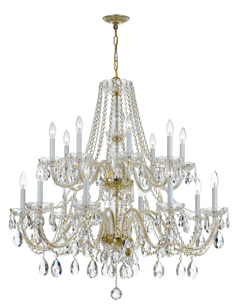 Crystorama Traditional Crystal 16 Light Spectra Crystal Polished Brass Chandelier 1139-PB-CL-SAQ