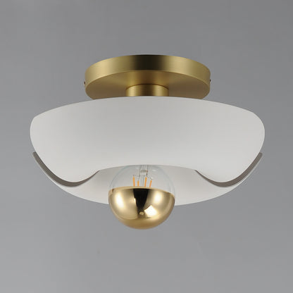 Maxim Poppy 12" Flush Mount in White/Satin Brass 11390WTSBR