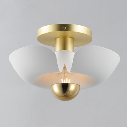 Maxim Poppy 12" Flush Mount in White/Satin Brass 11390WTSBR