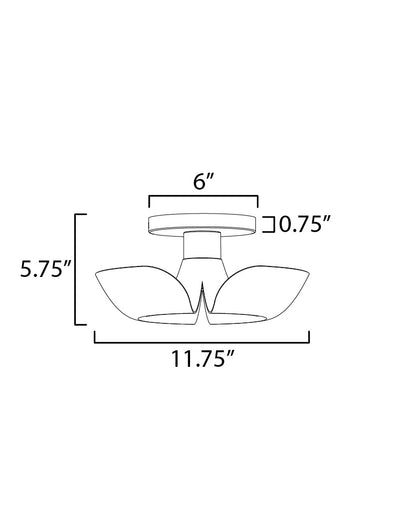 Maxim Poppy 12" Flush Mount in White/Satin Brass 11390WTSBR