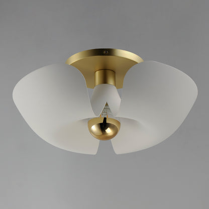 Maxim Poppy 18" Flush Mount in White/Satin Brass 11399WTSBR