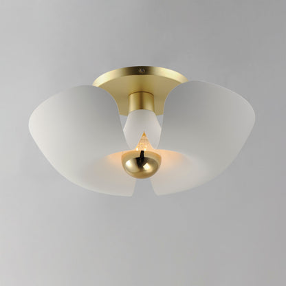 Maxim Poppy 18" Flush Mount in White/Satin Brass 11399WTSBR