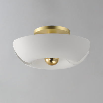 Maxim Poppy 18" Flush Mount in White/Satin Brass 11399WTSBR