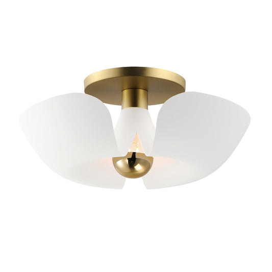 Maxim Poppy 18" Flush Mount in White/Satin Brass 11399WTSBR