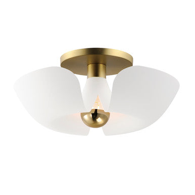 Maxim Poppy 18" Flush Mount in White/Satin Brass 11399WTSBR