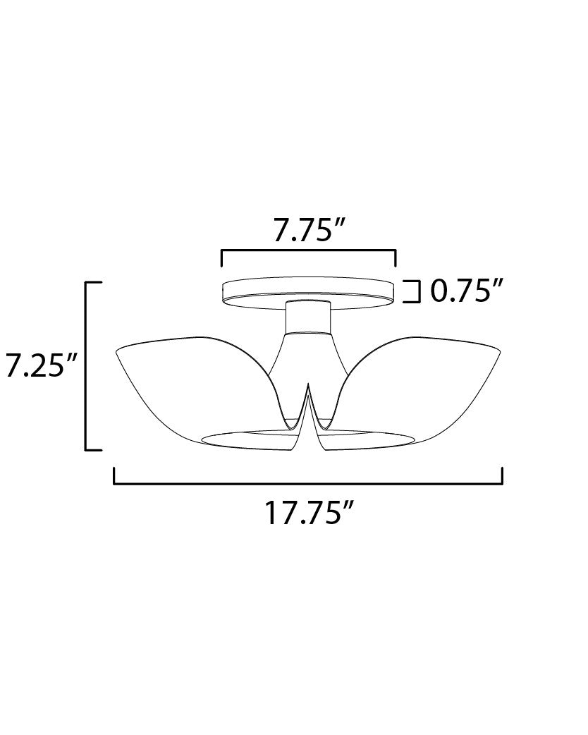 Maxim Poppy 18" Flush Mount in White/Satin Brass 11399WTSBR