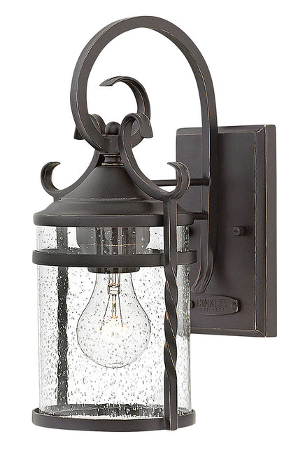 Hinkley Lighting Casa Small Wall Mount Lantern Olde Black with Clear Seedy glass Clear Seedy Glass 1140OL-CL