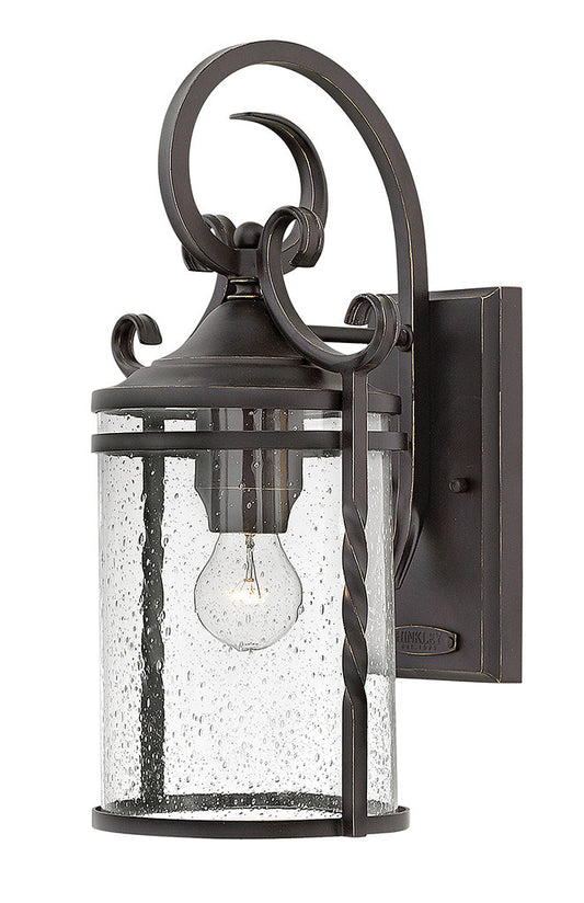 Hinkley Lighting Casa Medium Wall Mount Lantern Olde Black with Clear Seedy glass Clear Seedy Glass 1144OL-CL