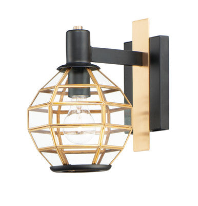 Maxim Heirloom 1-Light Outdoor Wall in Black / Burnished Brass 11543BKBUB