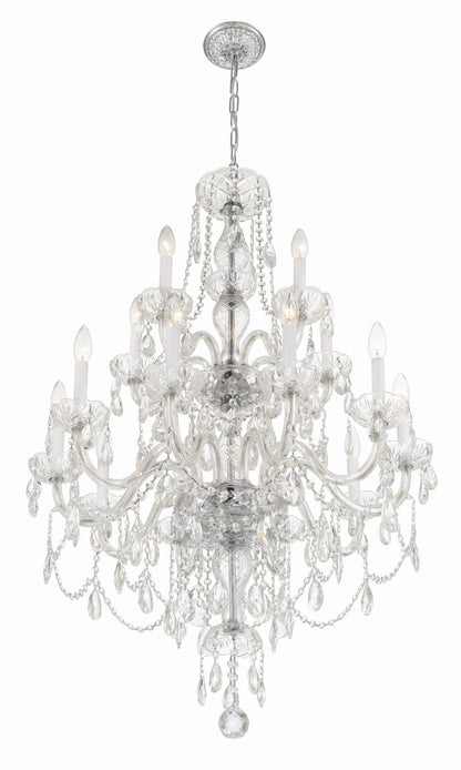 Crystorama Traditional Crystal 15 Light Polished Chrome Chandelier 1155-CH-CL-MWP