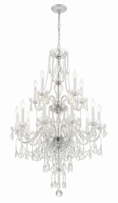 Crystorama Traditional Crystal 15 Light Polished Chrome Chandelier 1155-CH-CL-MWP