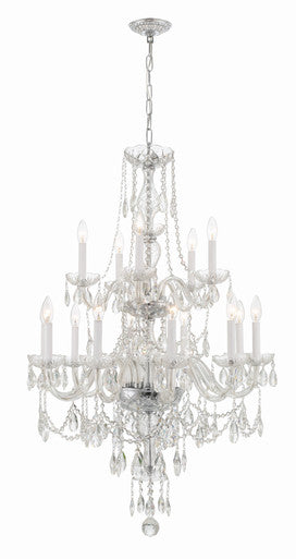 Crystorama Traditional Crystal 15 Light Polished Chrome Chandelier 1155-CH-CL-MWP