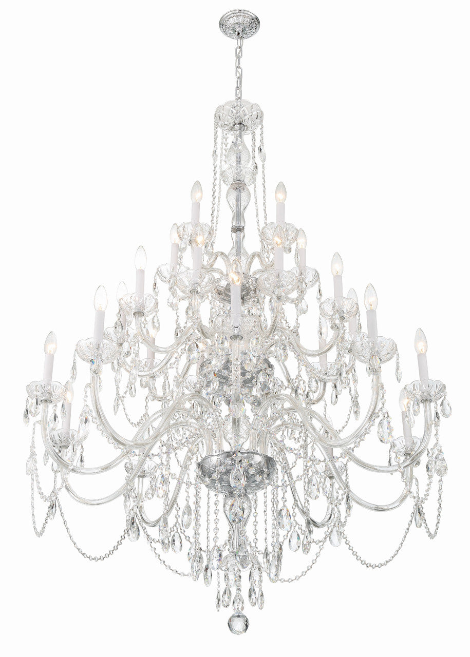 Crystorama Traditional Crystal 25 Light Polished Chrome Chandelier 1156-CH-CL-MWP