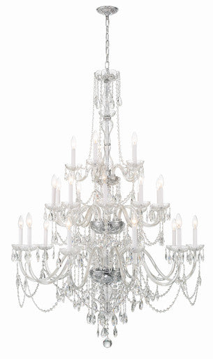 Crystorama Traditional Crystal 25 Light Polished Chrome Chandelier 1156-CH-CL-MWP