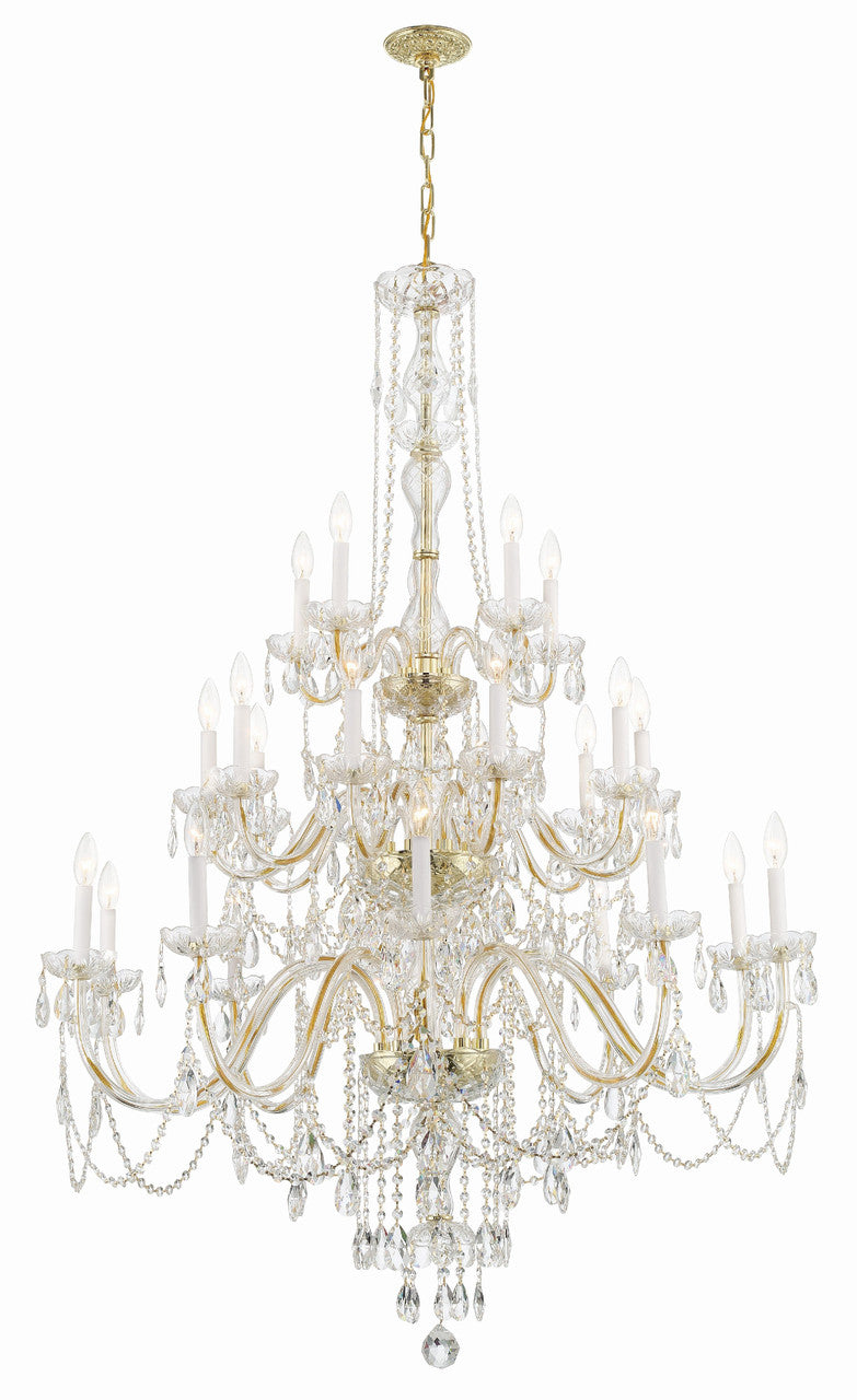 Crystorama Traditional Crystal 25 Light Polished Brass Chandelier 1156-PB-CL-MWP