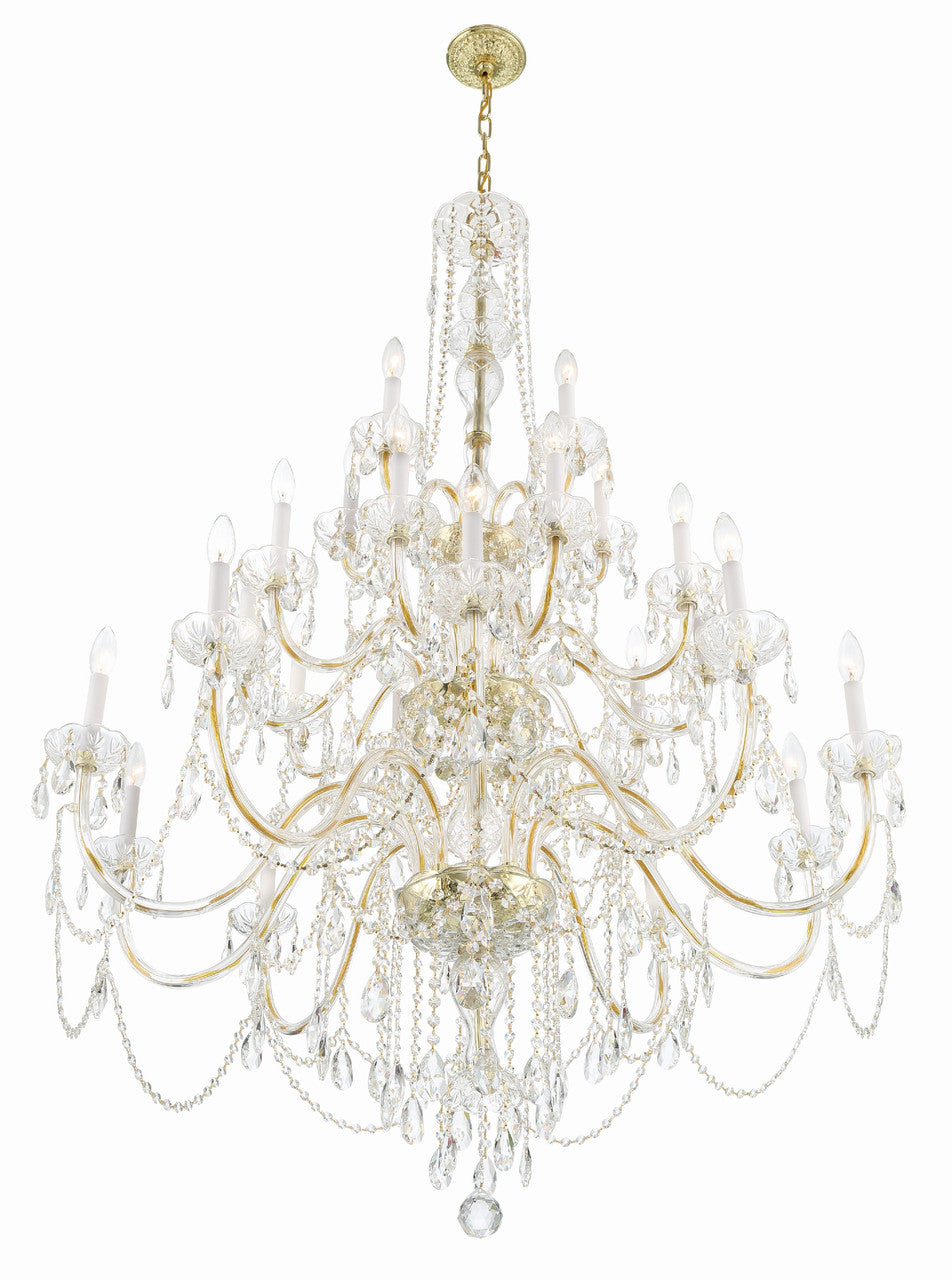 Crystorama Traditional Crystal 25 Light Polished Brass Chandelier 1156-PB-CL-MWP