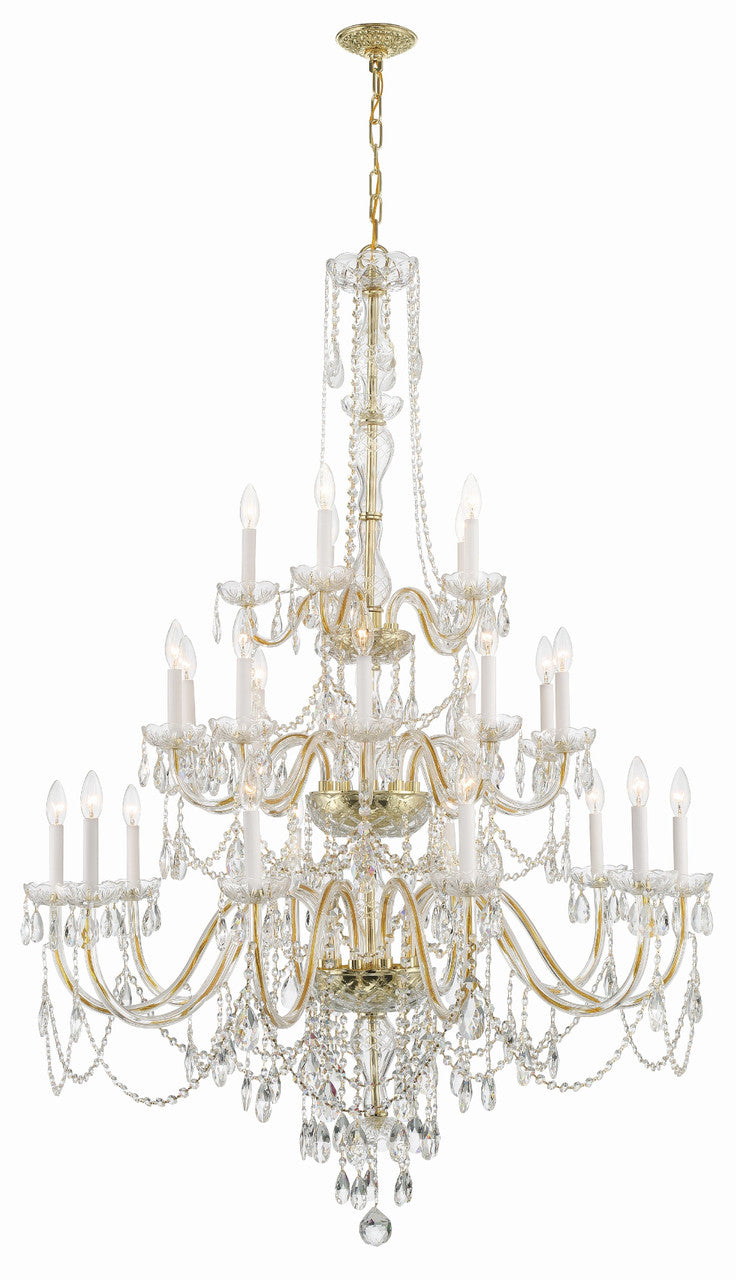 Crystorama Traditional Crystal 25 Light Polished Brass Chandelier 1156-PB-CL-MWP