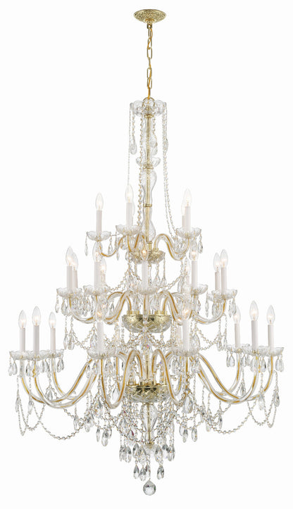 Crystorama Traditional Crystal 25 Light Polished Brass Chandelier 1156-PB-CL-MWP