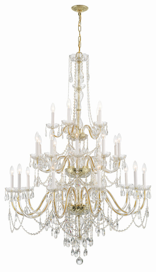 Crystorama Traditional Crystal 25 Light Polished Brass Chandelier 1156-PB-CL-MWP