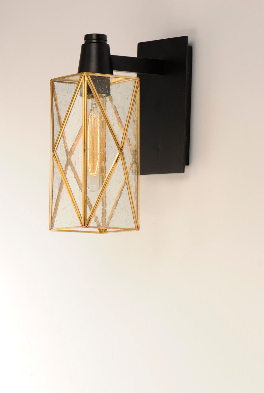 Maxim Norfolk 1-Light Outdoor Wall in Black / Burnished Brass 11563CDBKBUB