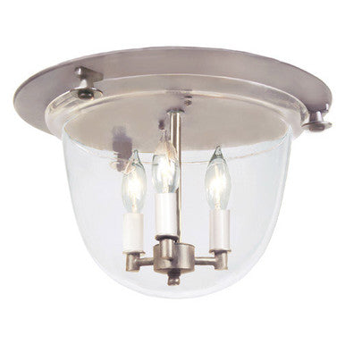 JVI Designs Classic Flush Mount Bell Lantern With Clear Glass in Polished Nickel 1157-15