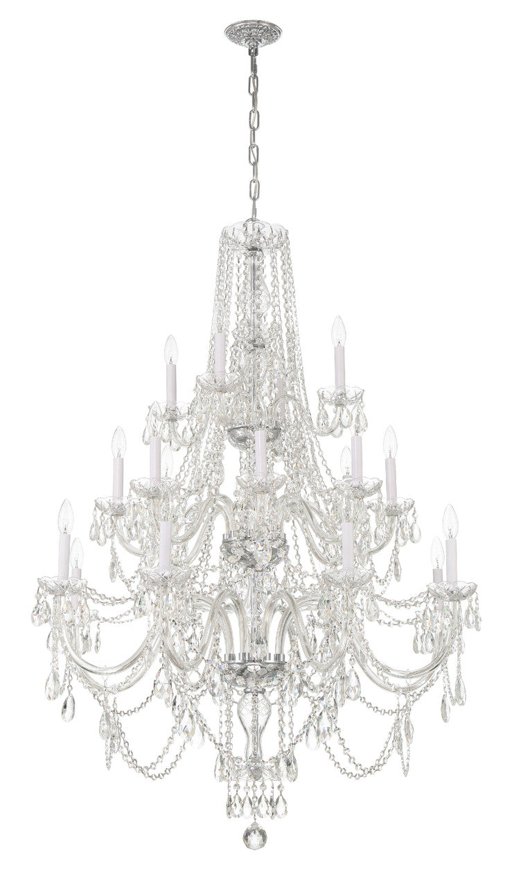 Crystorama Traditional Crystal 20 Light Polished Chrome Chandelier 1157-CH-CL-MWP