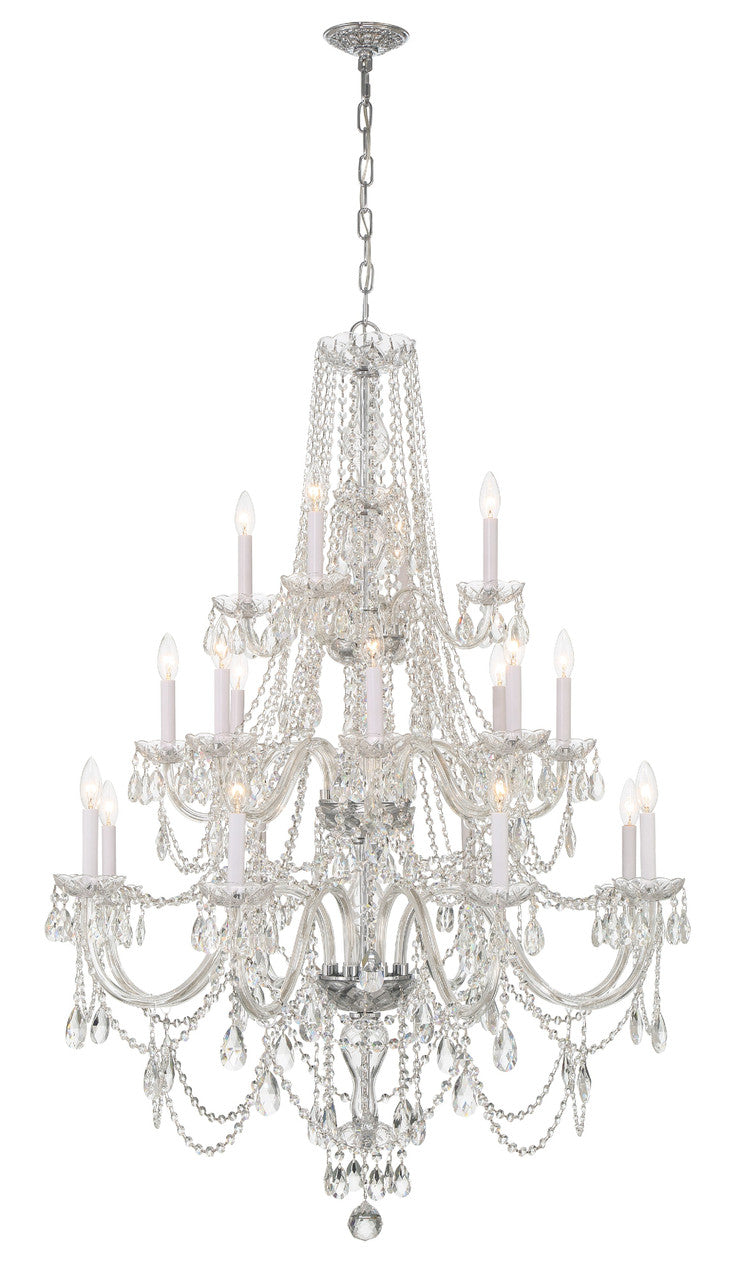 Crystorama Traditional Crystal 20 Light Polished Chrome Chandelier 1157-CH-CL-MWP