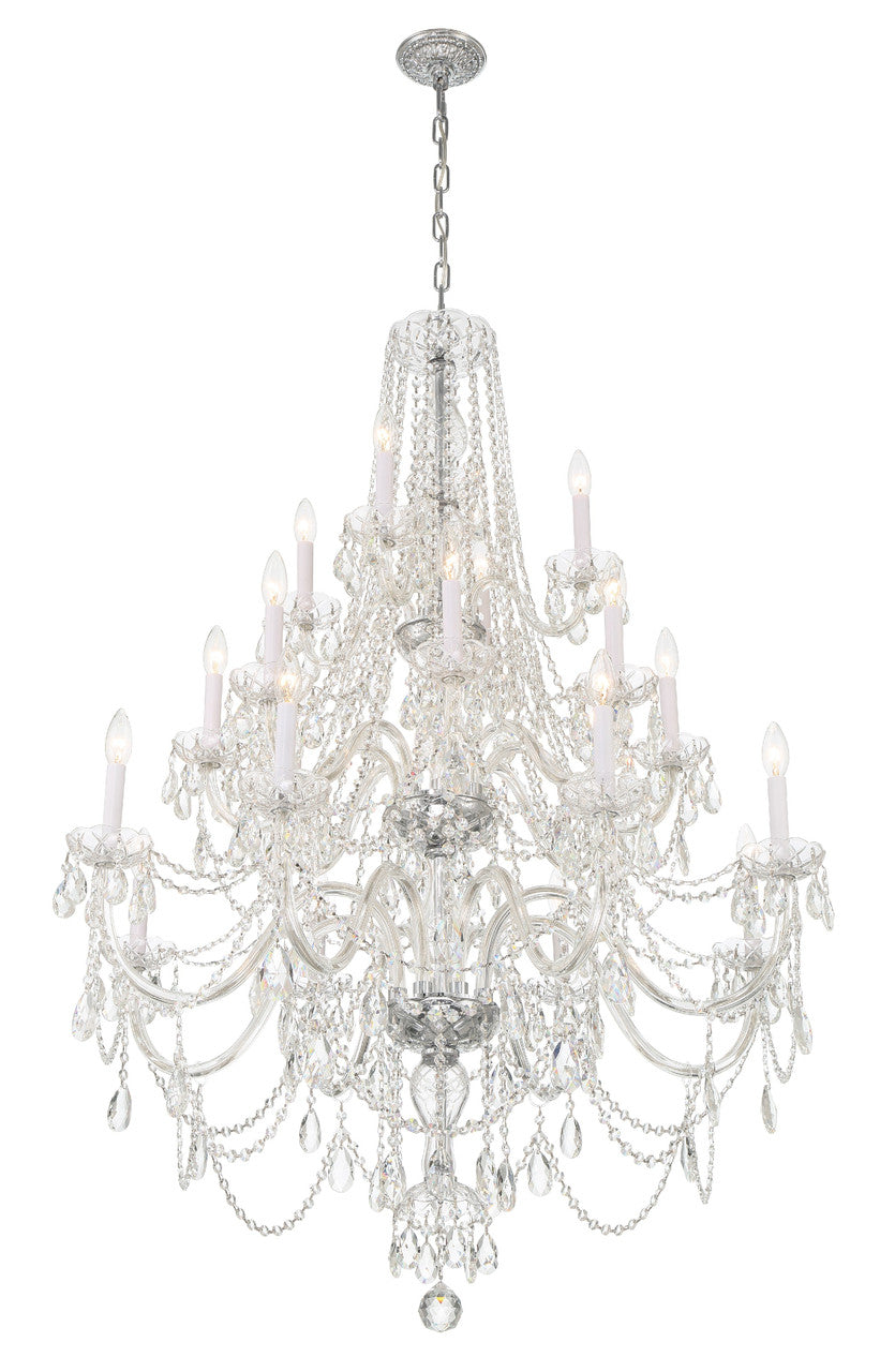 Crystorama Traditional Crystal 20 Light Polished Chrome Chandelier 1157-CH-CL-MWP