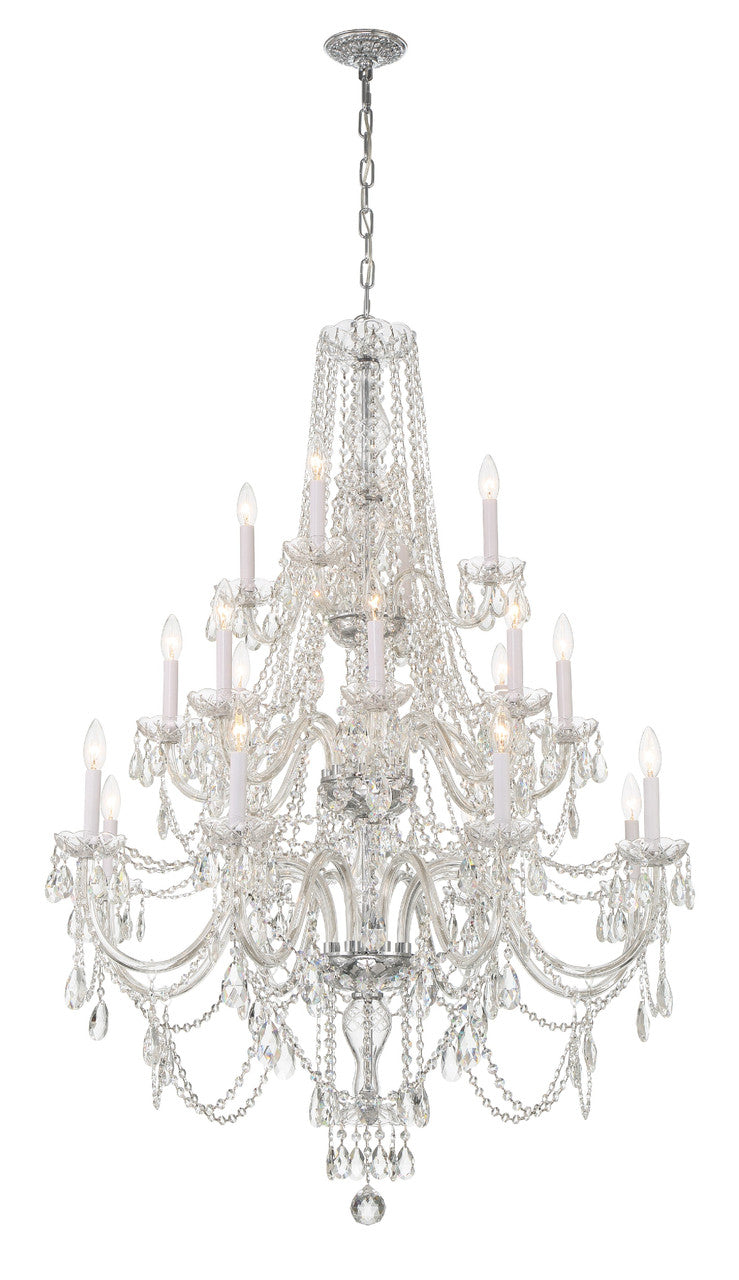 Crystorama Traditional Crystal 20 Light Polished Chrome Chandelier 1157-CH-CL-MWP