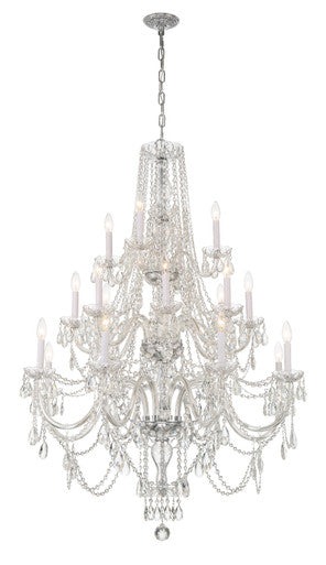 Crystorama Traditional Crystal 20 Light Polished Chrome Chandelier 1157-CH-CL-MWP