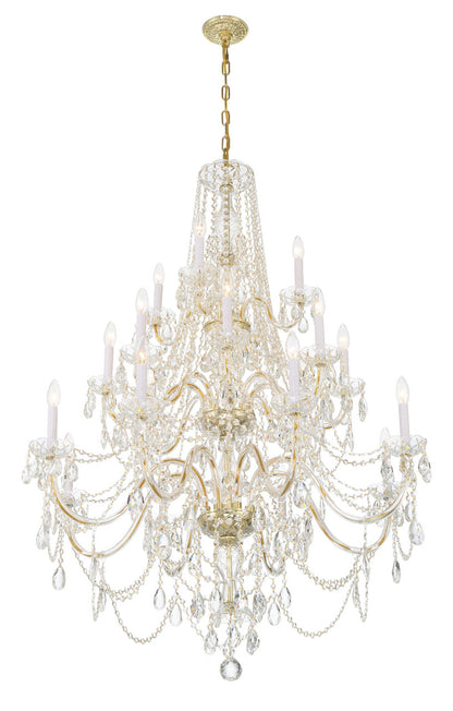 Crystorama Traditional Crystal 20 Light Polished Brass Chandelier 1157-PB-CL-MWP