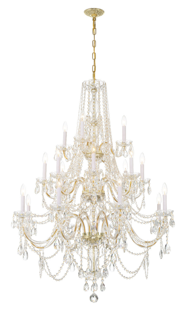 Crystorama Traditional Crystal 20 Light Polished Brass Chandelier 1157-PB-CL-MWP